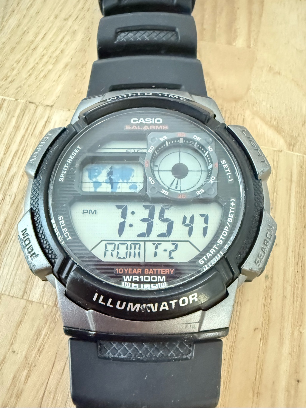 Casio Ae1000w Black Digital Watch New Battery Casio Ae1000w Black Digital Watch New Battery